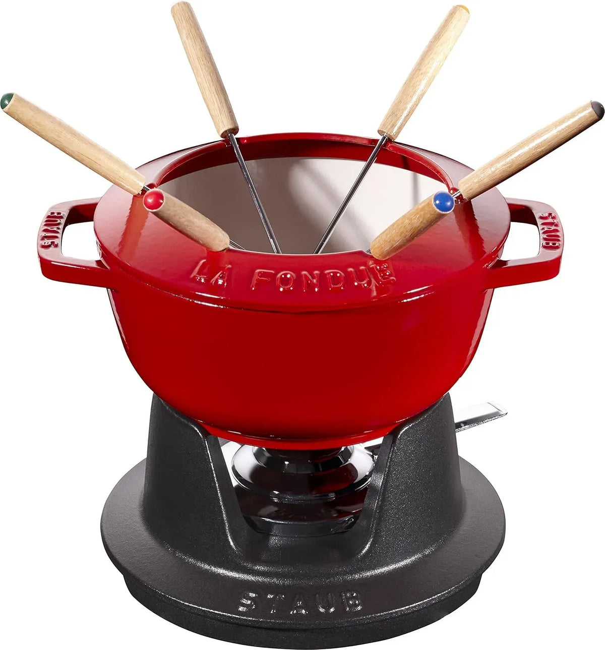 Fondue, 18 cm, 1,6 L, Gusseisen, Rot, für Käse- Schoko- und Fleisch-Fondue, STAUB