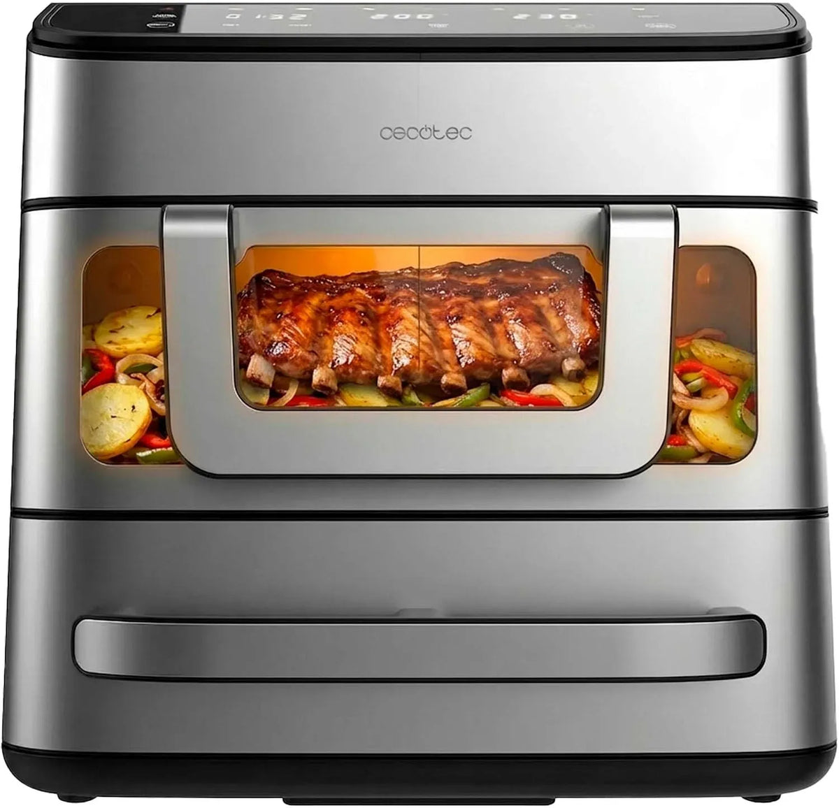 Cecotec 4Pizza Heißluftfritteuse, 18 L, elektrische Fritteuse ohne Öl, Heißluftfritteuse und Ofen 18L Cecofry FoodCourt 18000 +
