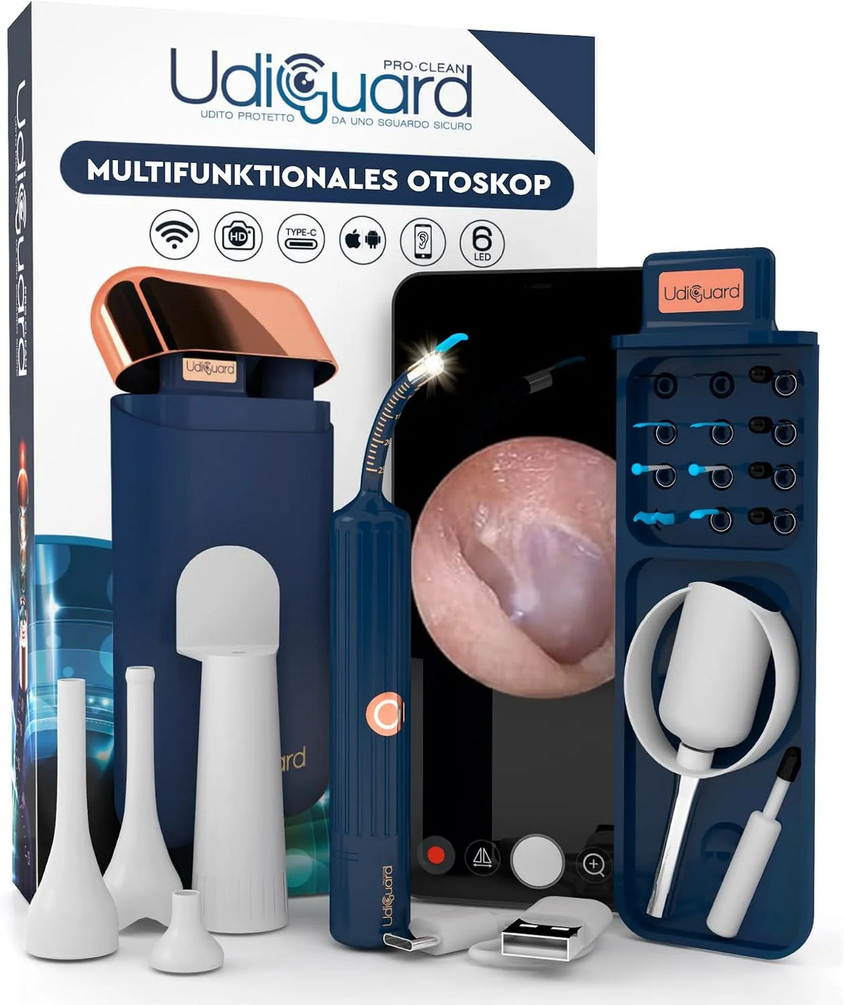 10MP-HD-Kamera MP-HD-Kamera, Ohrreiniger, Entferner, WLAN, schmal