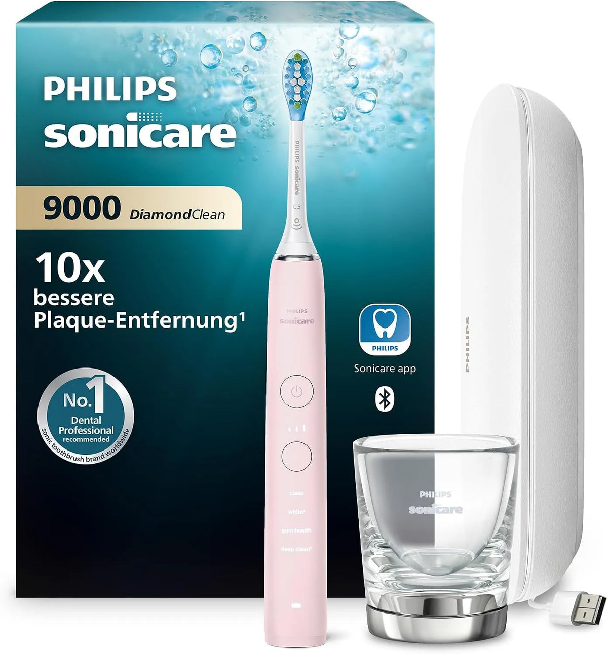 Philips HX9911/29 USB-Transporttasche, Zahnbürste, Elektrozahnbürste, IPS-Panel, Glas