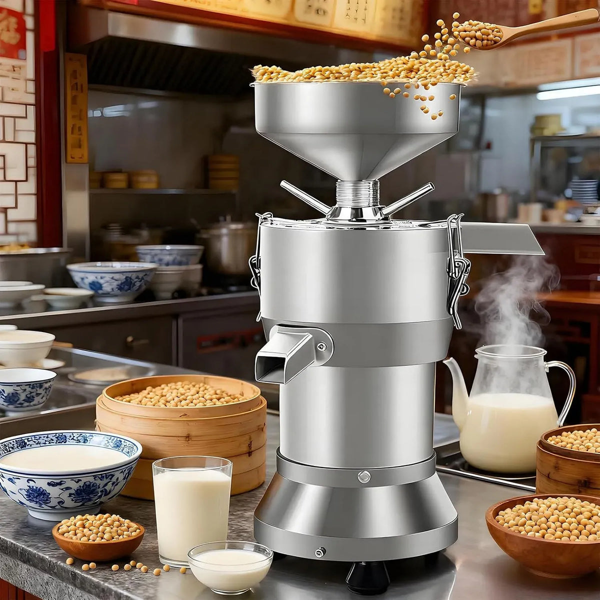 100-Mesh-Filter Pflanzenmilchbereiter, Sojamilchbereiter, Milchmaschine, gewerblich, Edelstahl, für Kantine