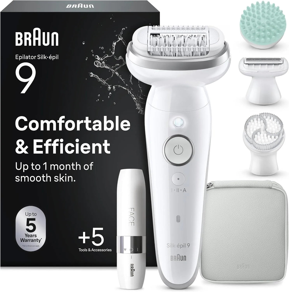 Braun Haarentferner, Epilierer, IPL-Haarentfernungsgerät, IP65, Weiß, für Langanhaltende Haarentfernung