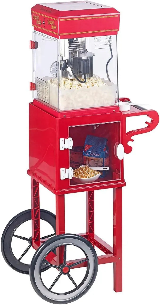 Retro Maker, Profi-Popcorn-Maschine, Rollwagen