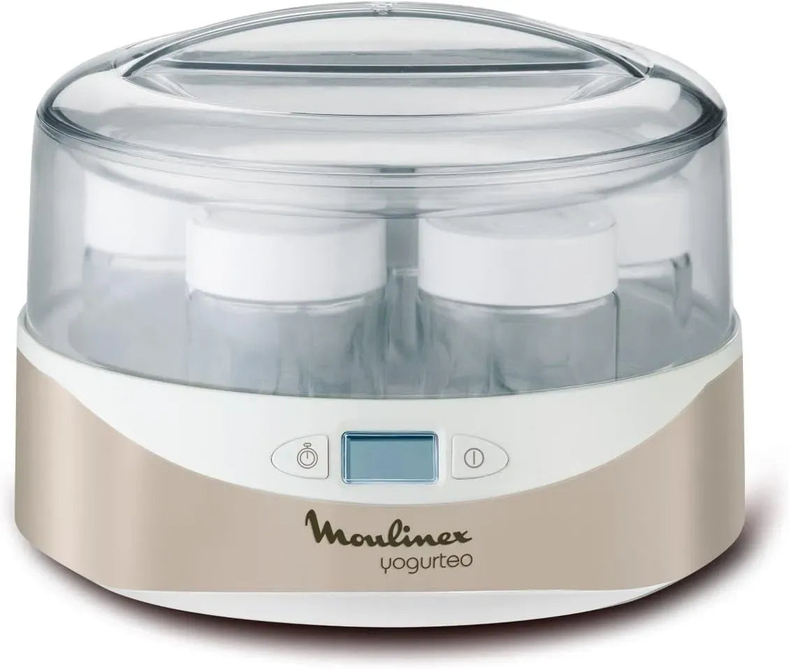 Moulinex YG231E32 Joghurtbereiter, LCD-Display, Silber, Glas