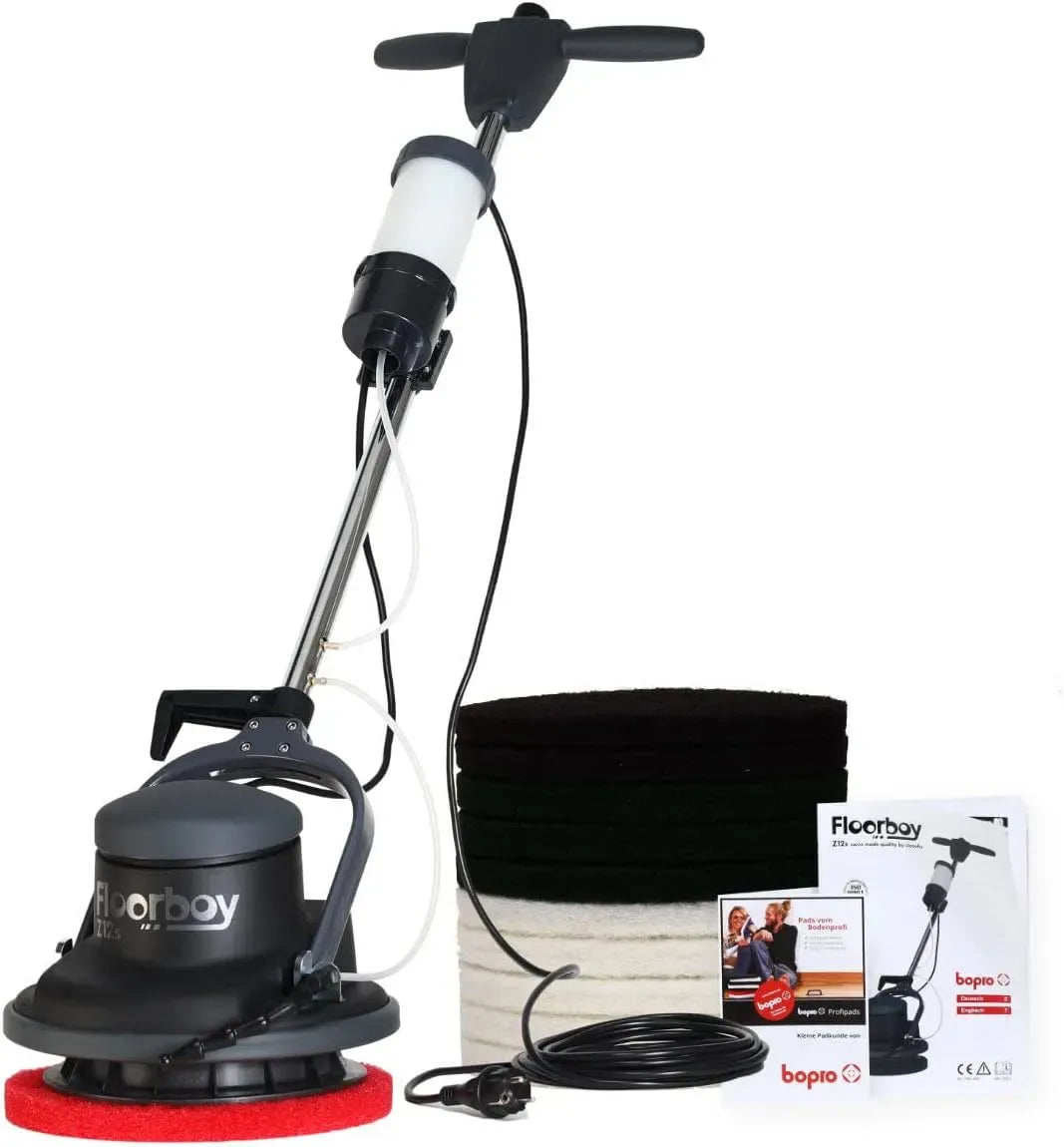 Poliermaschine, 12 Zoll, Floorboy® Universalset mit 12 Zoll Einscheiben Reinigungs- und Poliermaschine mit Tank