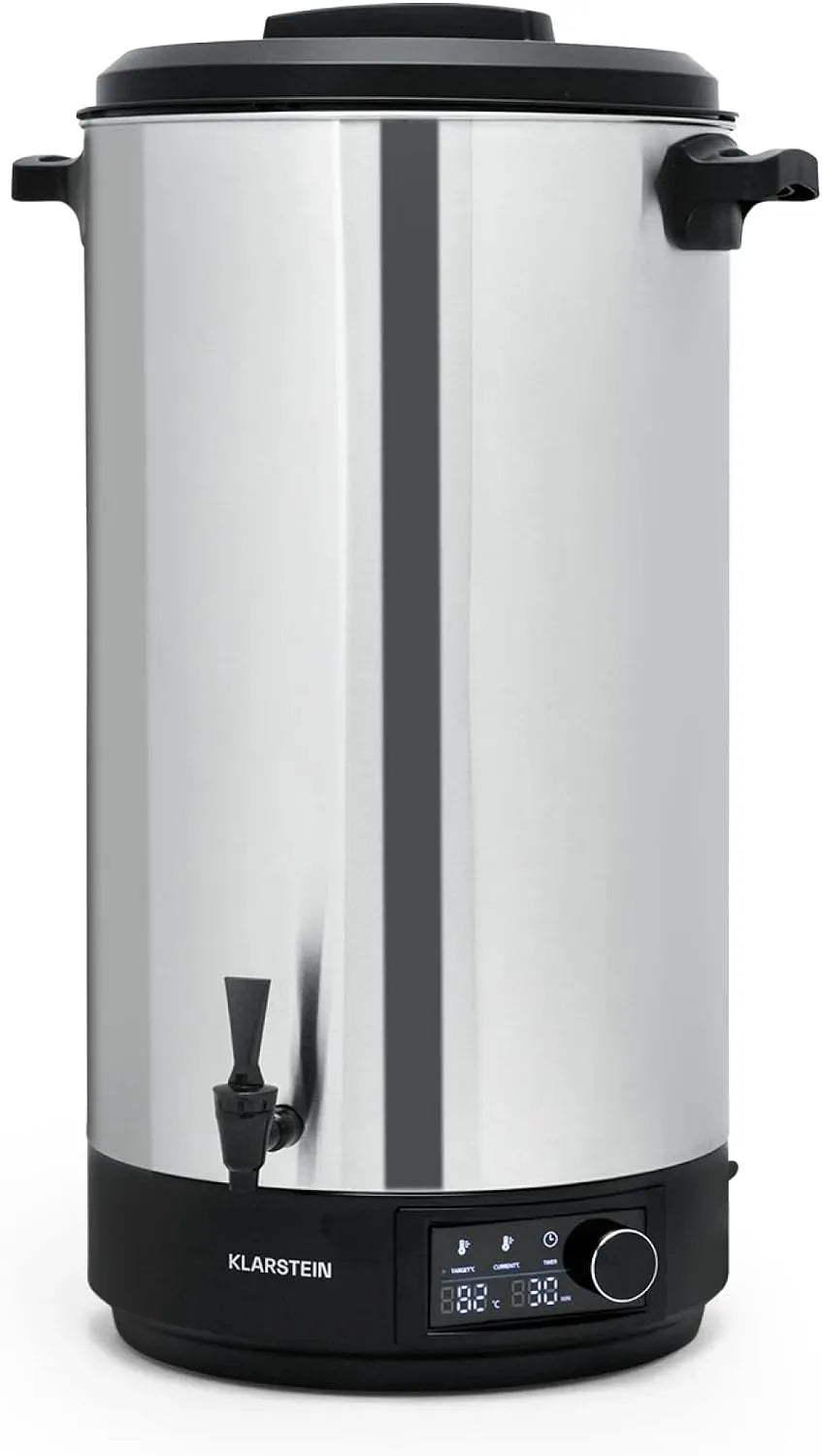 Klarstein Kochgeschirr, 60 L, 2500 W, 30 bis 100 °C, Edelstahl, 2500W Einkochautomat für Getränke & Speisen, Edelstahl-Glühweinkocher mit Zapfhahn