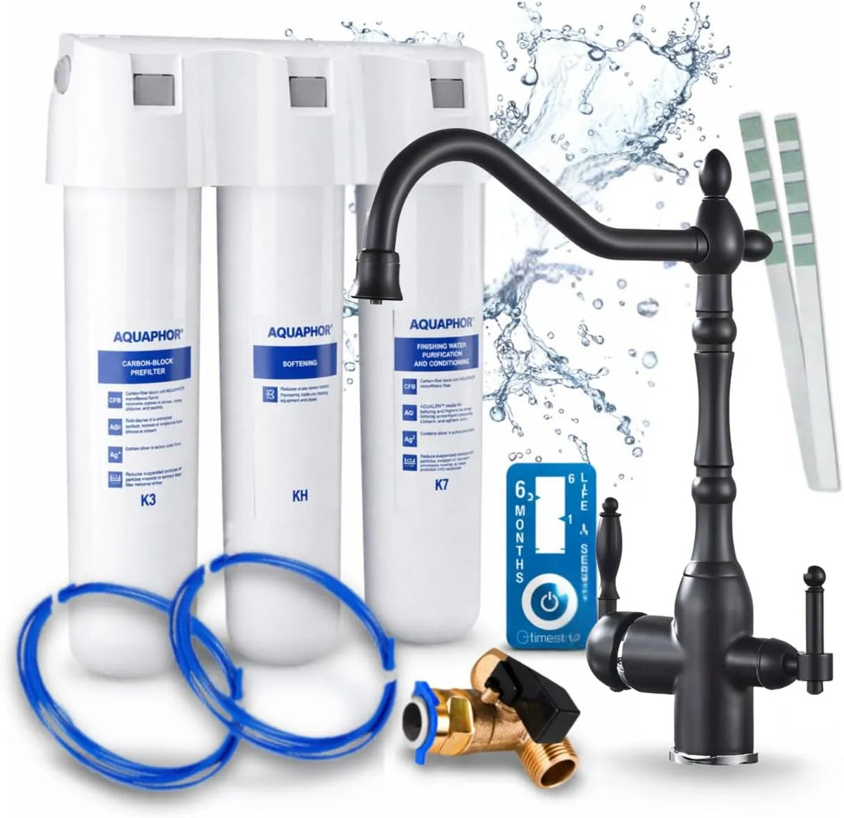 Küchenarmatur, Ari 3-Wege, Schwarz, Spültischarmatur und Wasserhahn