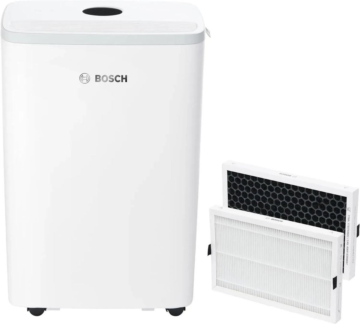 Bosch 2er-Pack Luftentfeuchter, großer Wassertank, Für Räume Bis Zu 24 m², 3 Modi und 2,5-Liter-Wassertank