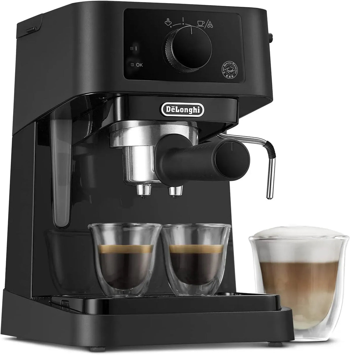 De'Longhi EC 235 235.BK Milchaufschäumer, 1 L, 1100 W, Milchschäumer, großer Wassertank, Schwarz