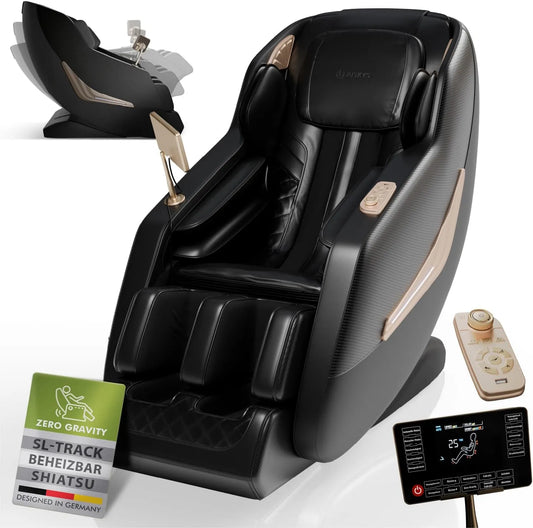 Relax- und Massagesessel, Bluetooth, USB, Schwarz, SL-Track
