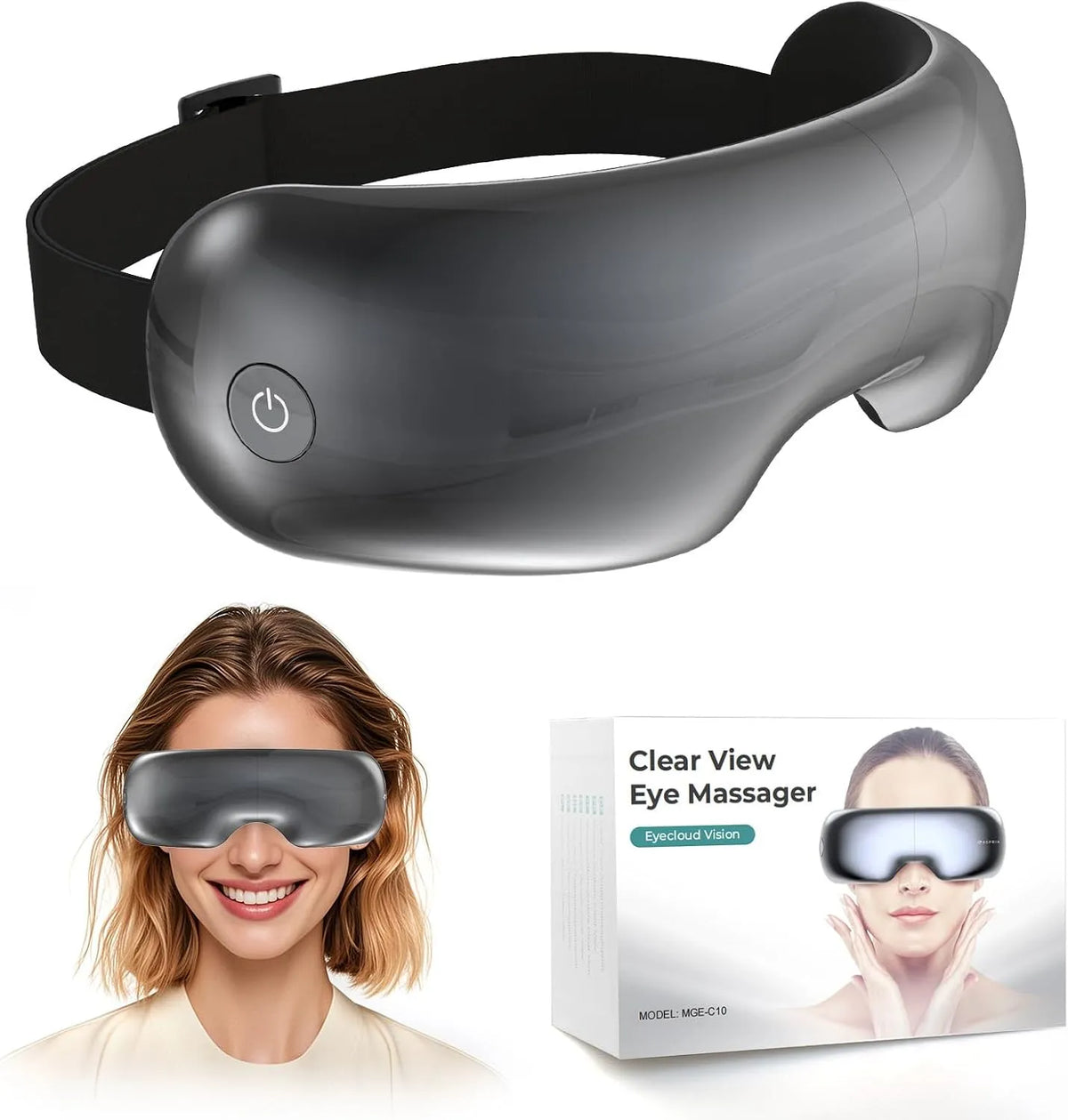 Augenmassagegerät, Bluetooth, Wärmefunktion, für Müde/Trockene Augen