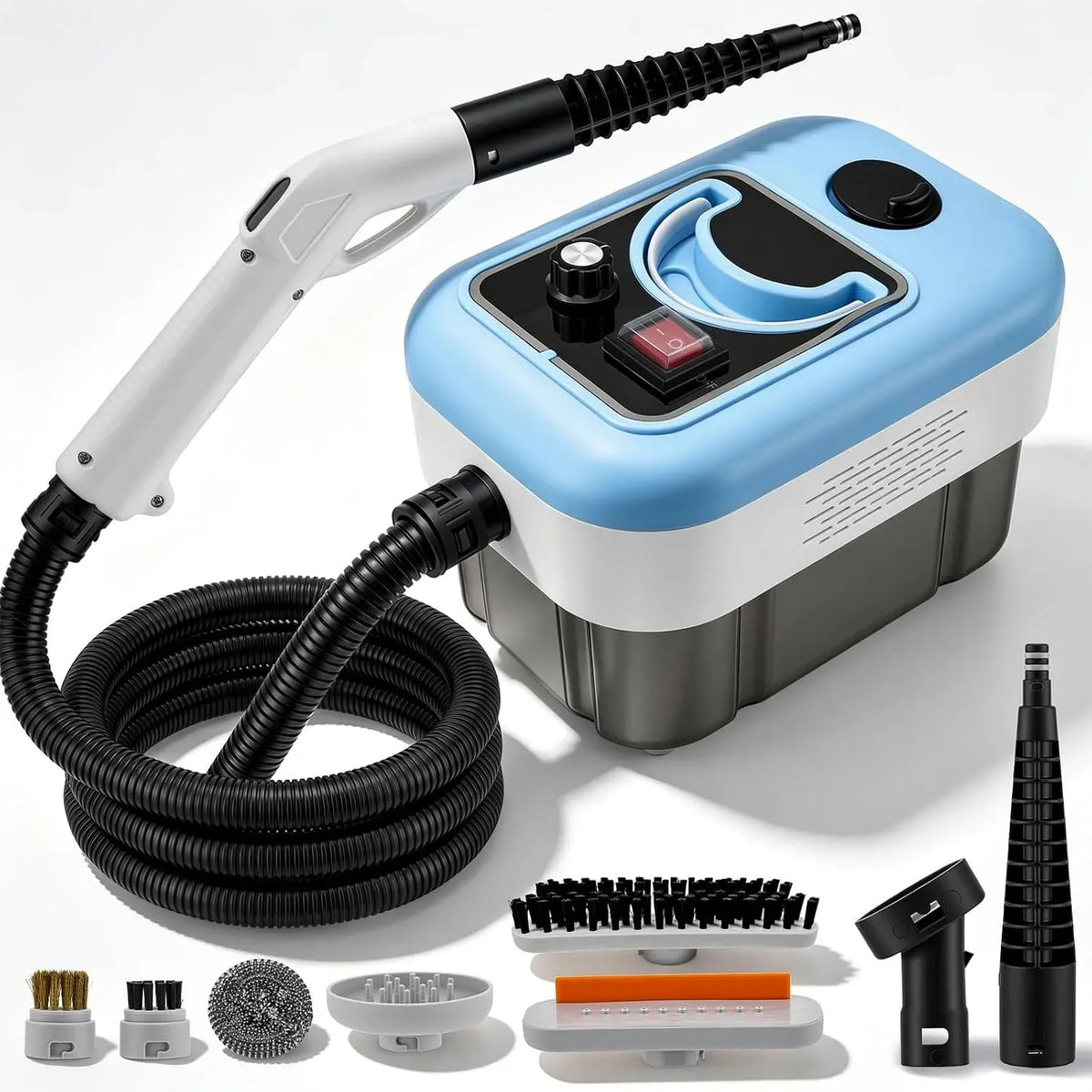 Dampfreiniger, 2,5 L, 2000 W, Dampfreiniger 150g/min, Einsatz auf Böden, in Küche, Auto und an Fenstern, Steam Cleaner Handgerät, 8-Stufen Hand
