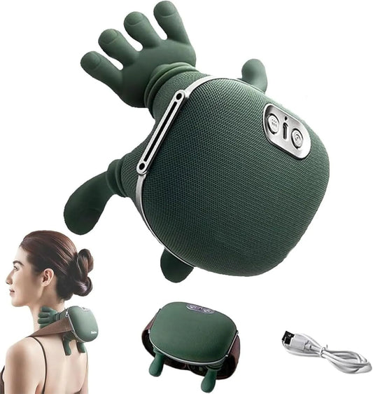 SchultermassagegeräT, Nackenmassagegerät, Rückenmassagegerät, Massageapparat für Nacken und Rücken, USB, 2 Temperaturzonen, Wärmefunktion, kabellos