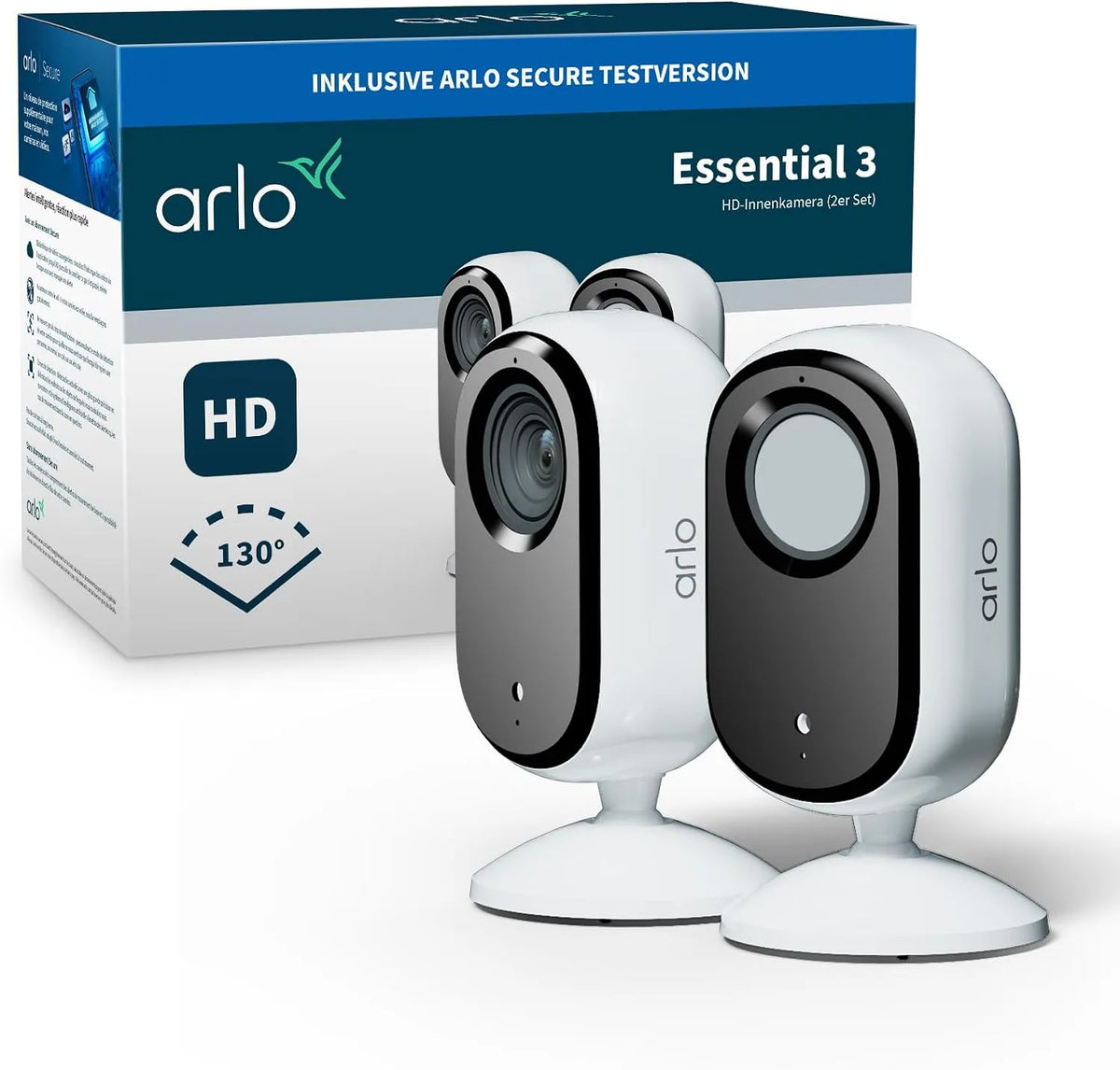 2-Kamera-Set 1080p Überwachungskamera, Babyphone, Babyüberwachungsgerät, WLAN, Weiß