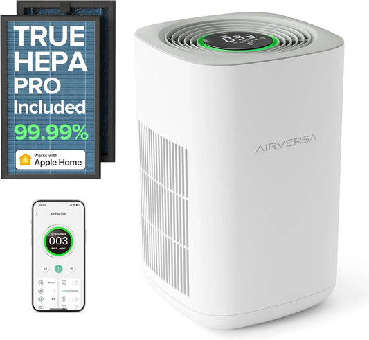 Luftreiniger AP2, 5 bis 100 m², Luftreinigungsgerät, Airversa Smart Luftreiniger HomeKit 99,99% PM2