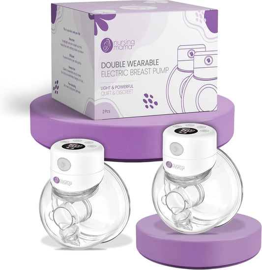 Milchpumpe, elektrische Stillpumpe, tragbar, tragbare und tragbare Pumpe mit weichem DoubleFit-Flansch, 24 mm, 2 Modi, 2 Stück, 9 Stufen