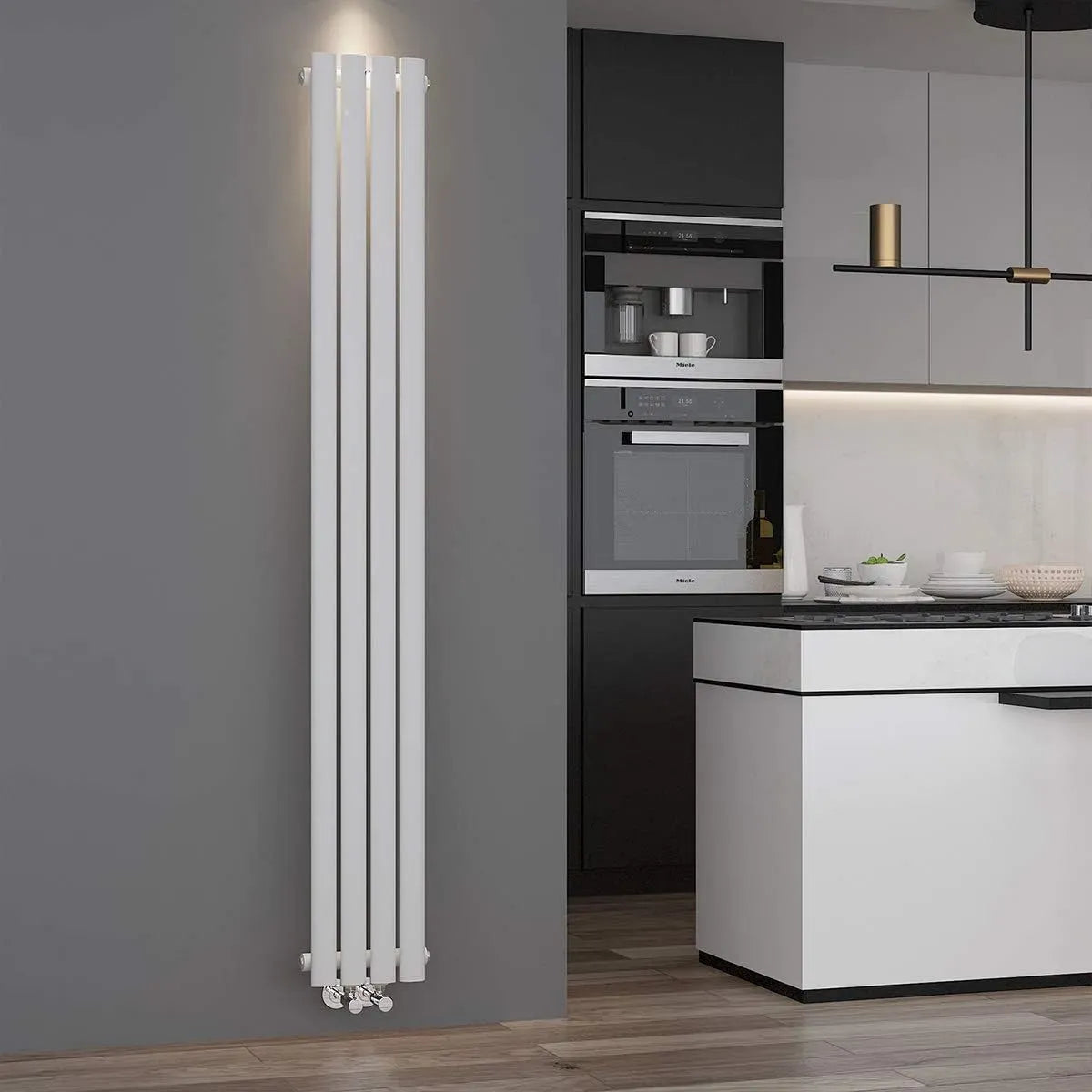 Elektroheizung, 1800 x 236 mm, ELEGANT, Weiß, elektrisches Heizgerät, Design Paneelheizkörper Röhren 1800 x 236 mm Weiß