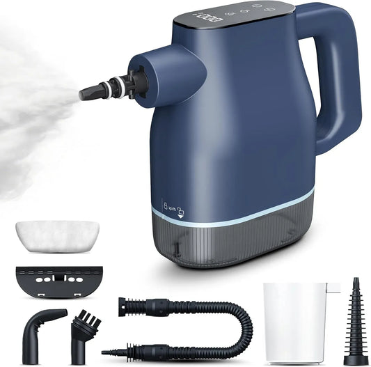 Dampfreiniger, 1350 W, Touch-Bedienung, Kindersicherung, Einsatz auf Böden, in Küche, Auto und an Fenstern, Touchscreen & Kindersicherung