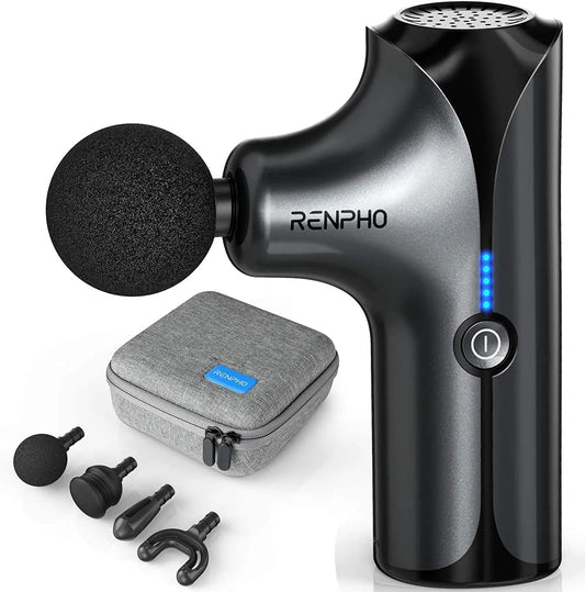 Massagepistole, Batterie, Muskelmassagegerät, tragbar, 5 Modi, Schwarz, für Mann, RENPHO