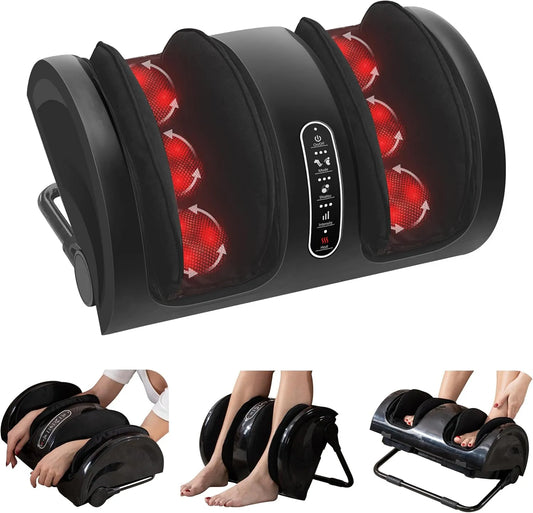 Shiatsu-Fußmassagegerät, Wadenmassagegerät, Beinmassagegerät, Transportrollen, Wärmefunktion, für Männer Väter Frauen