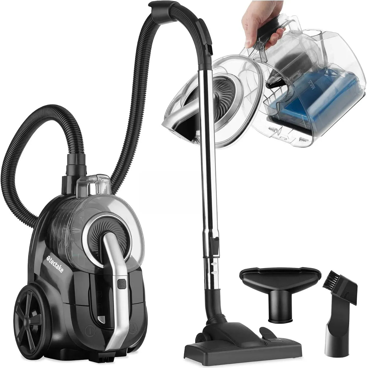 Staubsauger VC900, 900 W, elektrisches Staubsauggerät, tectake® Staubsauger beutellos