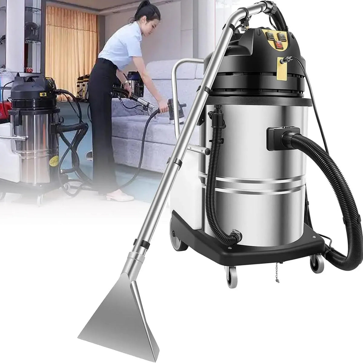 Teppichreinigungsmaschine, in-1-Bodenbürstenreiniger, Teppich- und Polsterreiniger, 60 L, 2110 W, gewerblich, Kommerzielle