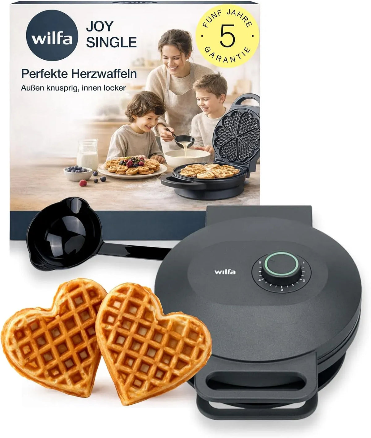 Waffeleisen, Durchmesser, Waffelautomat, 18 cm, 900 W, Antihaftbeschichtung