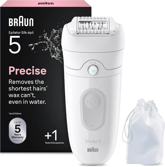 Braun Haarentferner, Epilierer, Tasche, IPL-Haarentfernungsgerät, IP65, Weiß, für Langanhaltende Haarentfernung