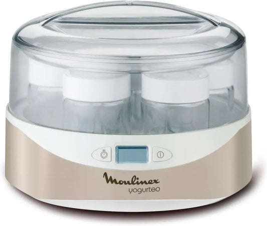 Moulinex YG231E32 Joghurtbereiter, LCD-Display, Silber, Glas