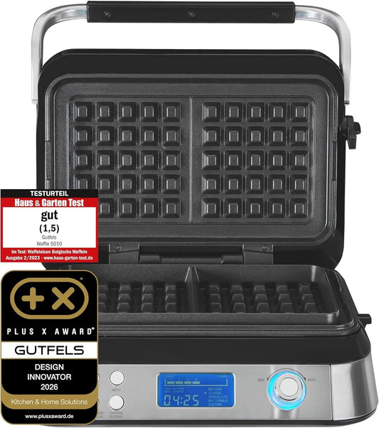 Waffeleisen, Waffelautomat, 1600 W, 5 Programme, LCD-Display