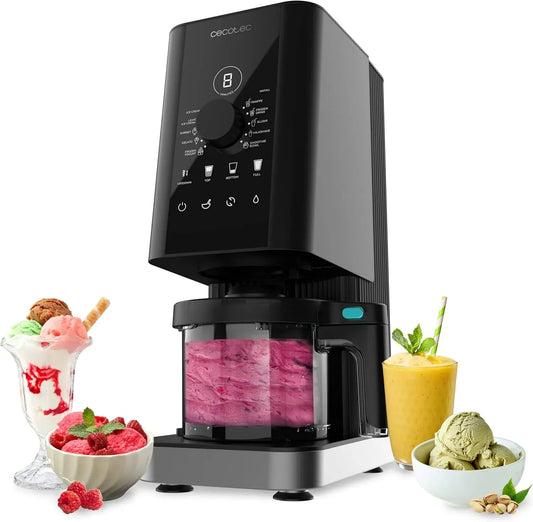 Cecotec Eismaschine, Speiseeismaschine, 1,35 L, 10 Programme, 450 ml, für ultra cremig