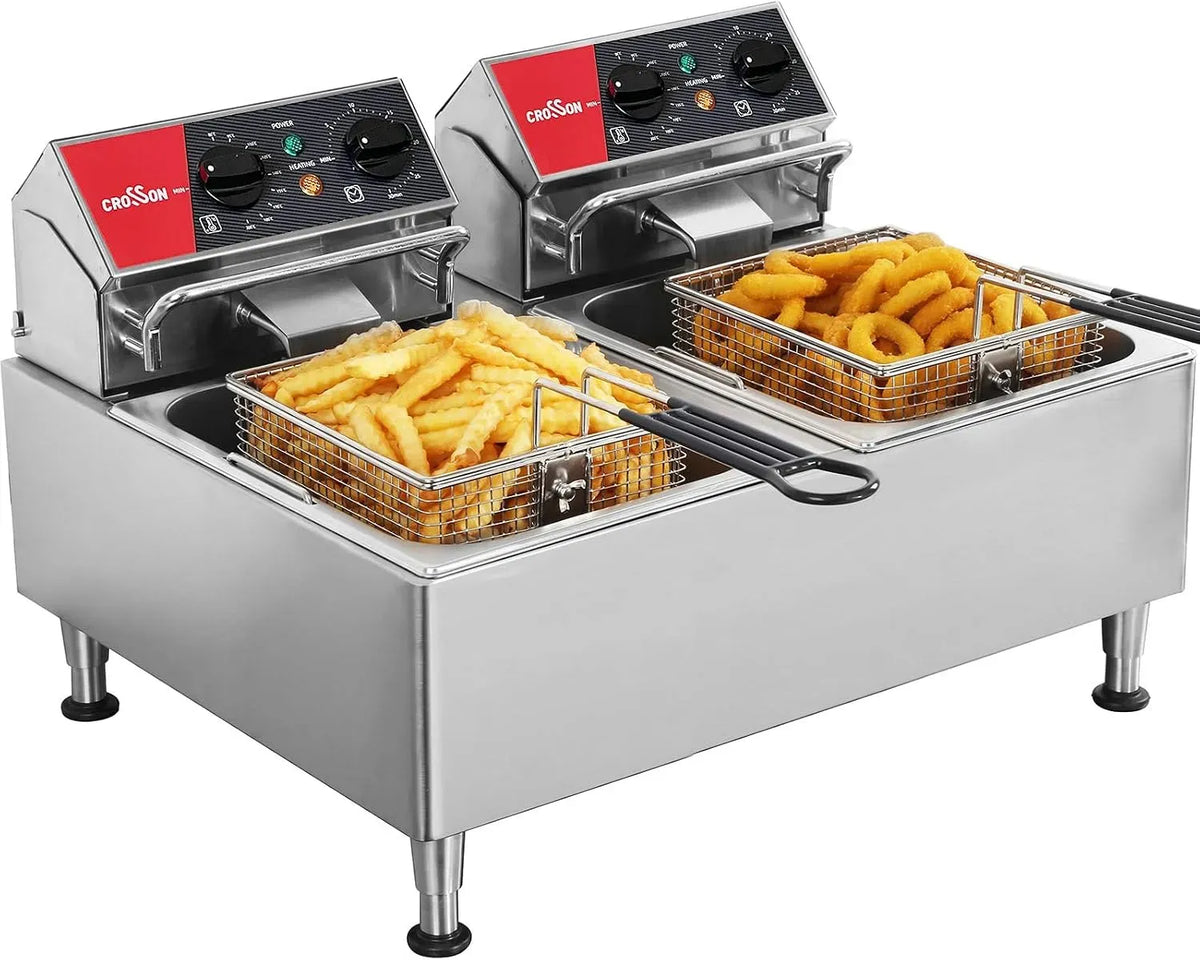 30-Minuten-Timer Fritteuse, 12 L, Thermostat, für den gewerblichen Gebrauch, CROSSON