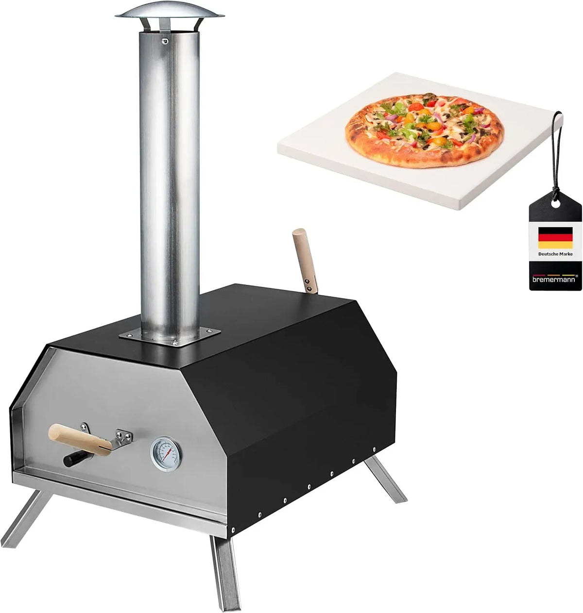 Elektrischer Pizzaofen, 30x2x30 cm, Pizzastein 30x2x30 cm // für Brikett