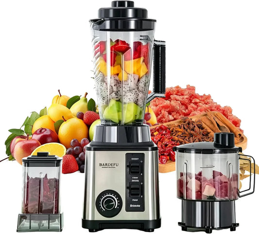 Standmixer 8-in-1, 2 L, Schwarz, 15 Geschwindigkeiten, Tischmixer mit 2L & 3L Behälter