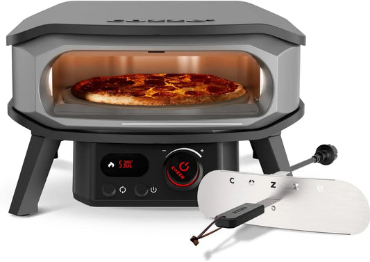 Elektrischer Pizzaofen, 13 Zoll, Perfekt für knusprige Pizzas, Regler und 2 m