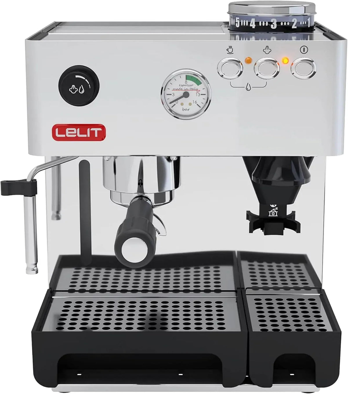 Milchaufschäumer, Milchschäumer, Silber, elektrische Kaffeemaschine, Lelit Anita Kaffeemaschine