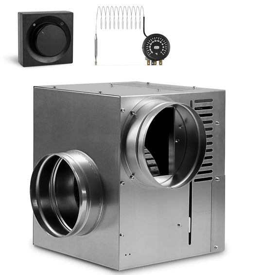 Ventilator, 860 m³/h, SYSTERM AN2 860m3/h, Boost, Thermostat, Schwarz, Heißluft boost, Thermostat und Wanddrehzahlregler, gen II