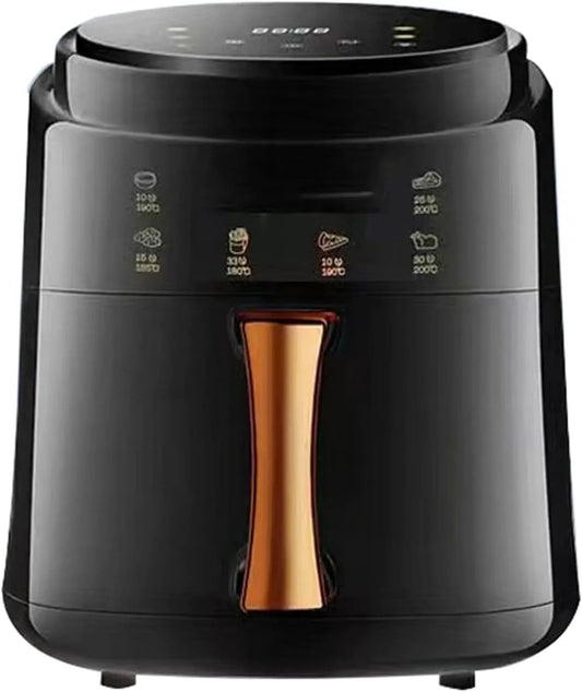 Heißluftfritteuse 30-Minuten-Timer, 8 L, 1500 W, Schwarz, einstellbare Temperaturregelung für gesundes