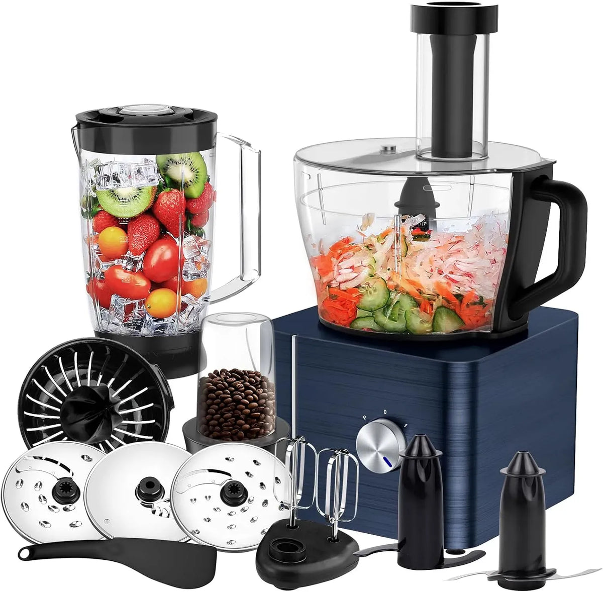 Küchenmaschine, 3,2 L, 1100 W, SNDOAS, 3,2 L Rührschüssel Teig Kneten, 1100W Multifunktional Food Processor, 1,5 L mixer
