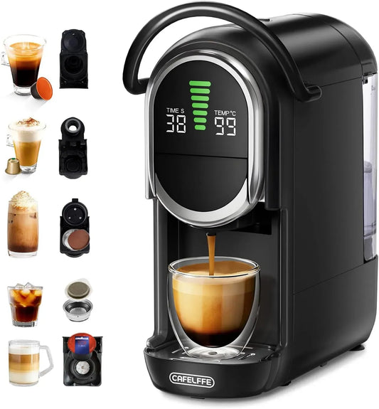 Espressomaschine, 1450 W, CAFELFFE MK-609S 5-in-1, 7 Brühgrößen & Heiß-/Kaltbrühung