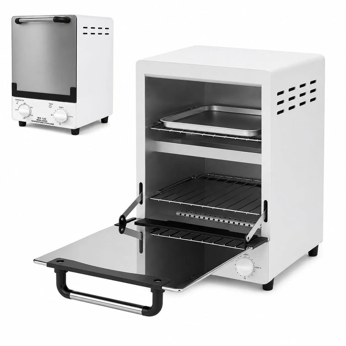 Desinfektionsgerät, elektrisches Sterilisationsgerät, 12 L, 1000 W, 0 bis 250 °C, Timer, gewerblich, 2 Temperaturzonen, für Instrumente