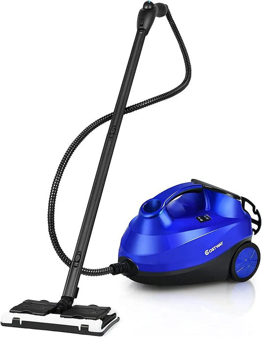 Dampfreiniger, 1.5 L, 2000 W, DREAMADE, großer Wassertank, Einsatz auf Böden, in Küche, Auto und an Fenstern, Blau