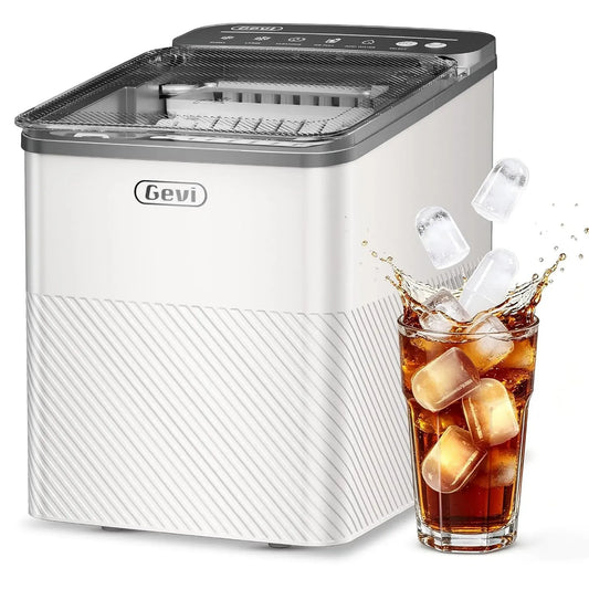 Eiswürfelmaschine, GEVI kg/24H SUS304, USB, Dampf, Gastronomie, Camping, Edelstahl, 9 Eiswürfel in 6 Minuten