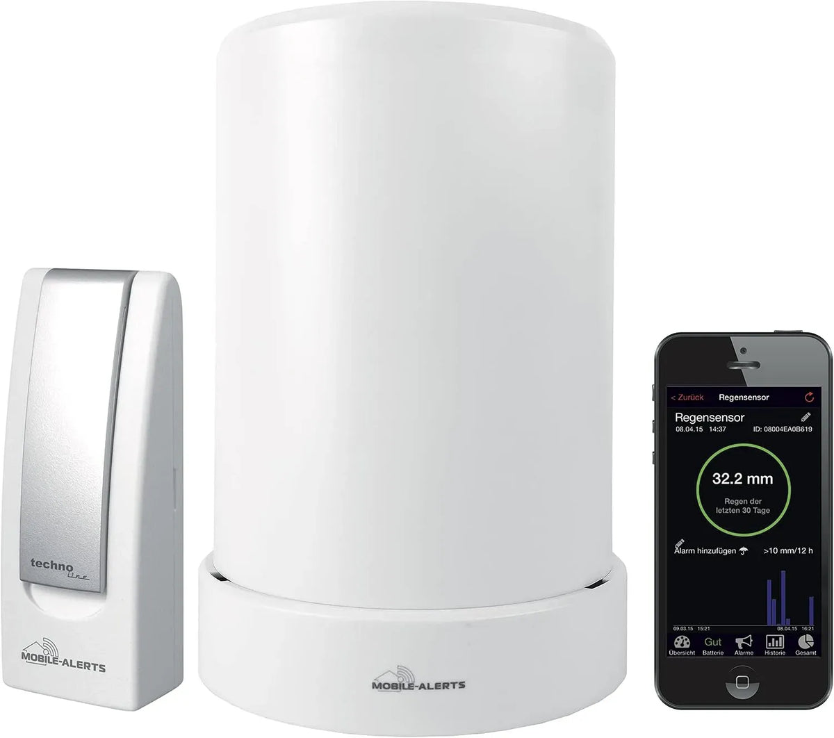 MA 10040 Funk-Regensensor, Regenmesser, Weiß, für das Smartphone