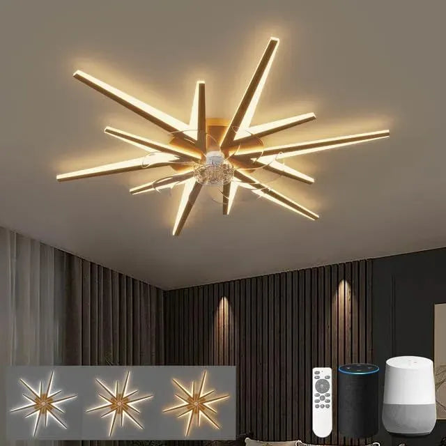 Ventilator, 92cm, LJX, WLAN, leise, HZ Wifi Dimmbar Reversibel für Schlafzimmer Küche, 2.4 G