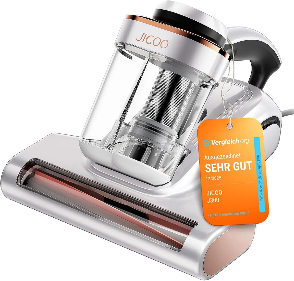 Staubsauger, 500 W, JIGOO J300, entfernt 99,9% Allergene von Matratzen