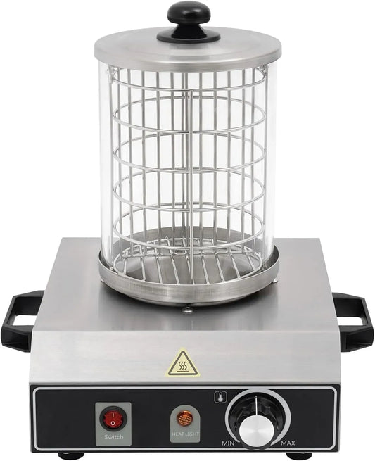 Hot Dog Maker, Würstchenwärmer, Wurstwärmer, Wurstkocher, 28x26x35.5cm, 350 W, 30 bis 85 °C, 5 cm, Edelstahl, Wärmefunktion, für Bäckereien