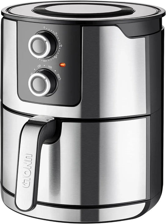 Heißluftfritteuse, 5 L, 80 bis 200 °C, Grill, Grillen, 5 L Fassungsvermögen, BPA-frei