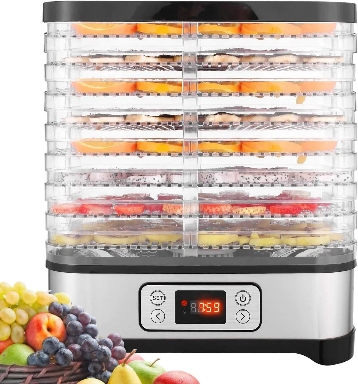 Dörrautomat, Lebensmitteltrockner, 400 W, LCD-Display, Nictemaw