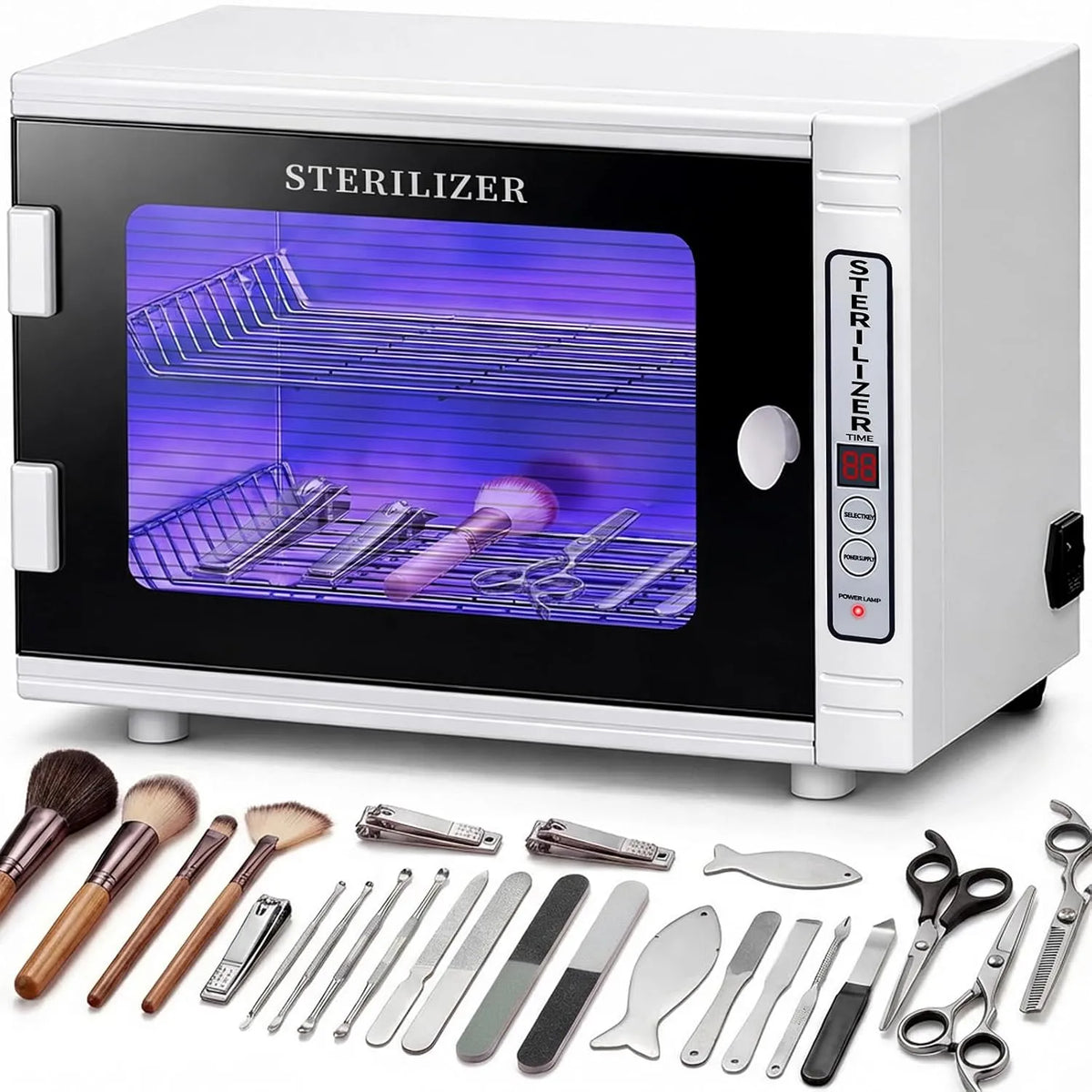 60-Minuten Desinfektionsschrank, elektrisches Sterilisationsgerät, 10 L, Timer, gewerblich, für Instrumente aus Metall mit 60-Minuten Timer